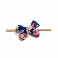 Faixa de Cabelo Floral Azul Marinho — Artesanal para Bebês