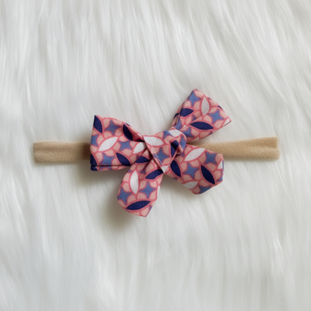 Faixa de Cabelo Estrelas Rosa e Azul — Artesanal para Bebês