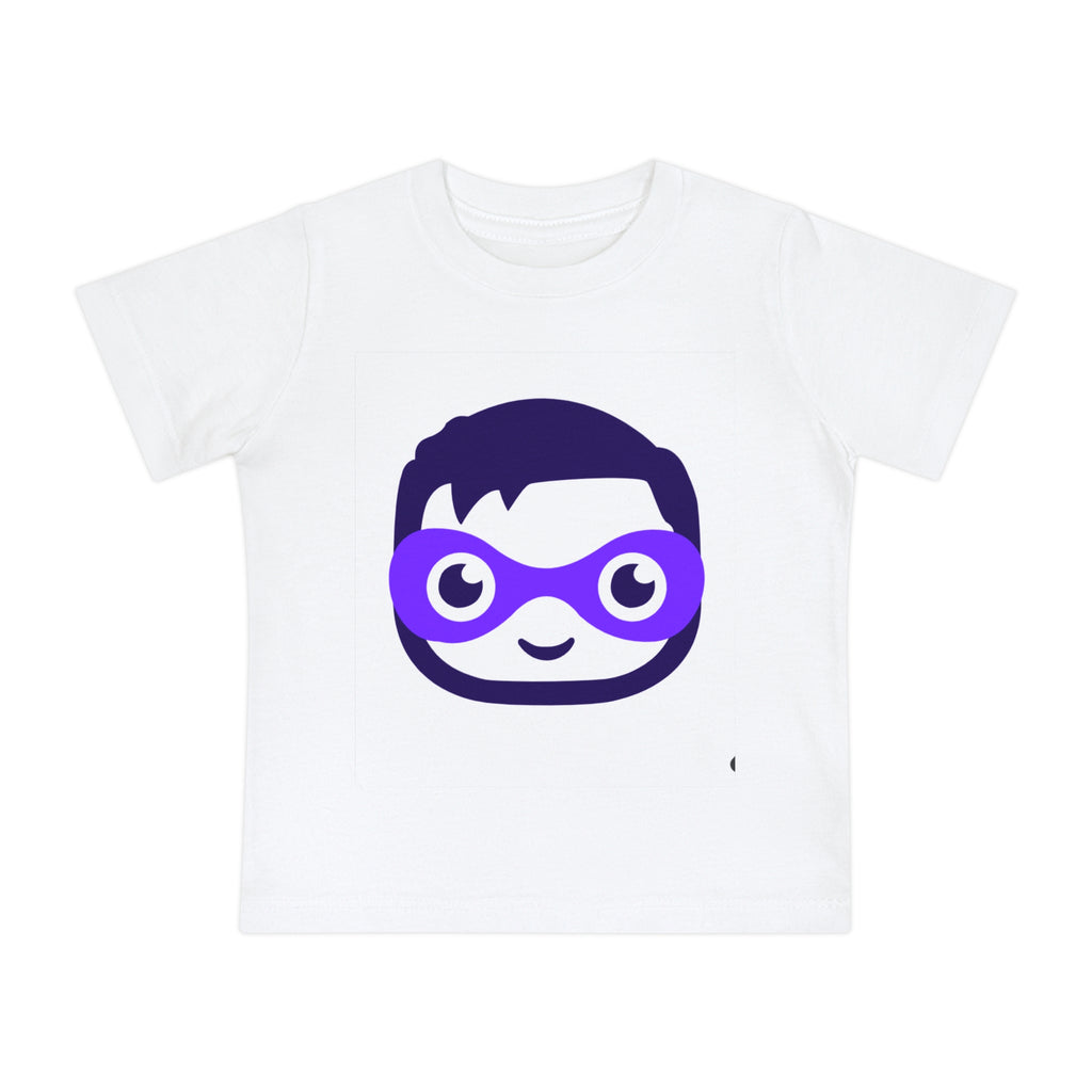 Camiseta Infantil Máscara de Super-Herói — Estampa Roxa Divertida
