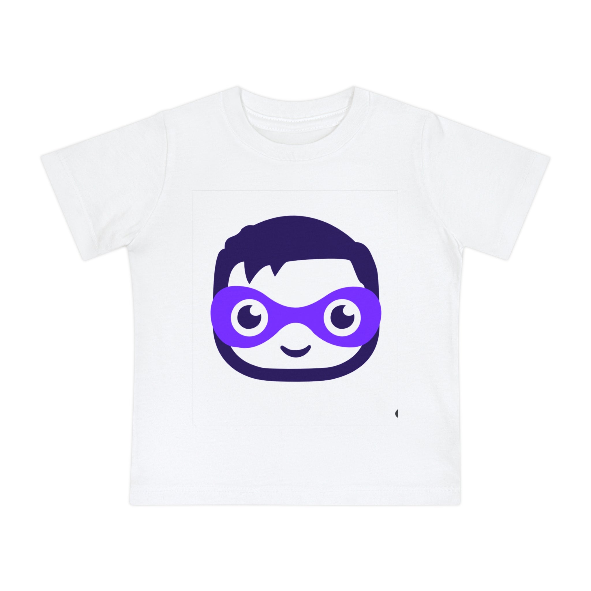 Camiseta Infantil Máscara de Super-Herói — Estampa Roxa Divertida